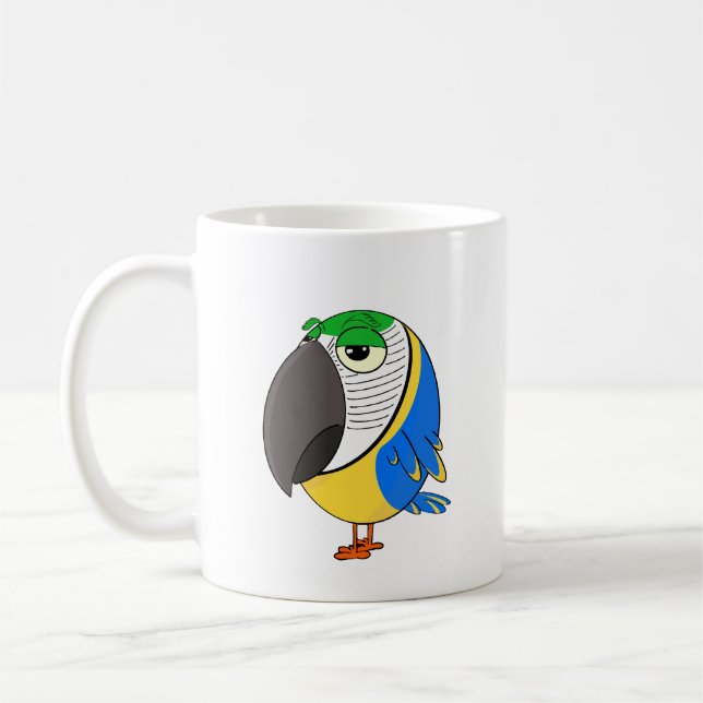 Caneca De Café Ararauna Macaw Parrot Mug (Esquerda)