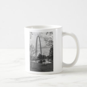 Caneca De Café Arca Do Parque Em Escala De Cinza