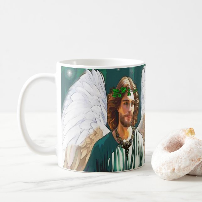 Caneca De Café Archangel Saint Raphael Healing Angel Prayer Gift (Com Donut)