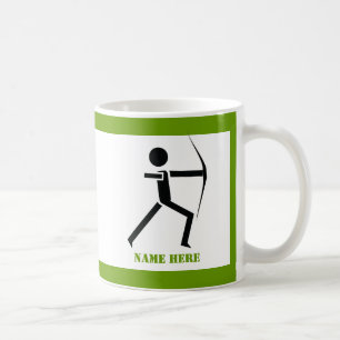 Caneca De Café Archer com seu arco preto, arquivista verde person