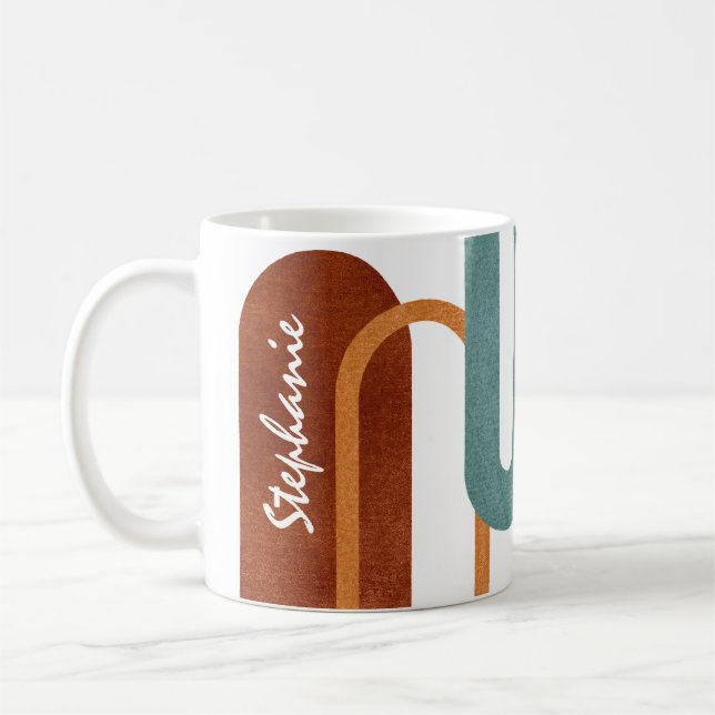 Caneca De Café Arches Modernos Personalizados Terracotta (Esquerda)