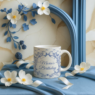 Caneca De Café Arco Azul Coquette Vintage