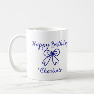 Caneca De Café Arco Azul CUTIE ADICIONAR NOME BABY feliz aniversá