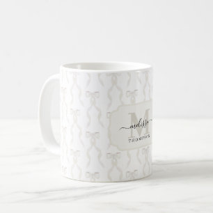 Caneca De Café Arco Branco do rico Monograma