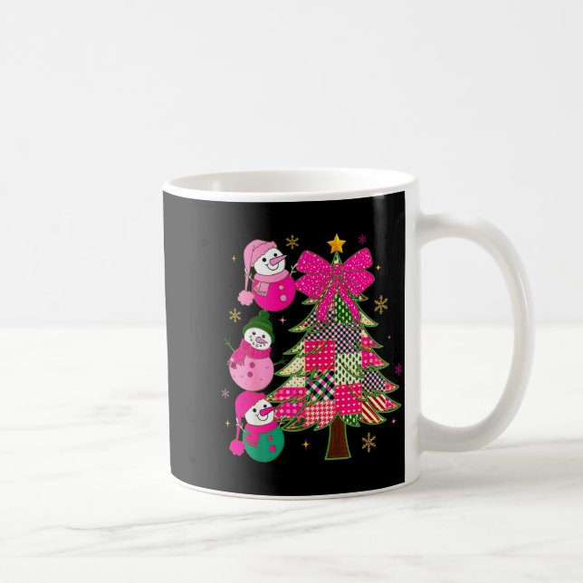 Caneca De Café Arco Coquete de Patchwork Natal Boneco de Neve Fes (Direita)