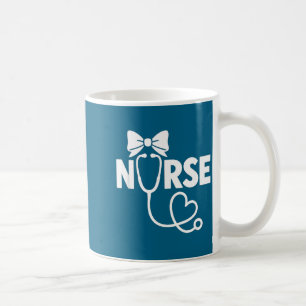 Caneca De Café Arco Coquete Enfermeira Estetoscópio Coração Desig