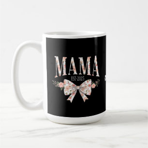 Caneca De Café Arco Coquette Mama Est 2025 Feliz Dia de as mães