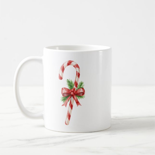 Caneca De Café Arco de Cane de Açúcar Natal Clássico (Esquerda)