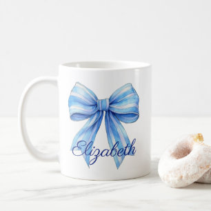 Caneca De Café Arco de Coastal Blue e White Watercolor Personaliz