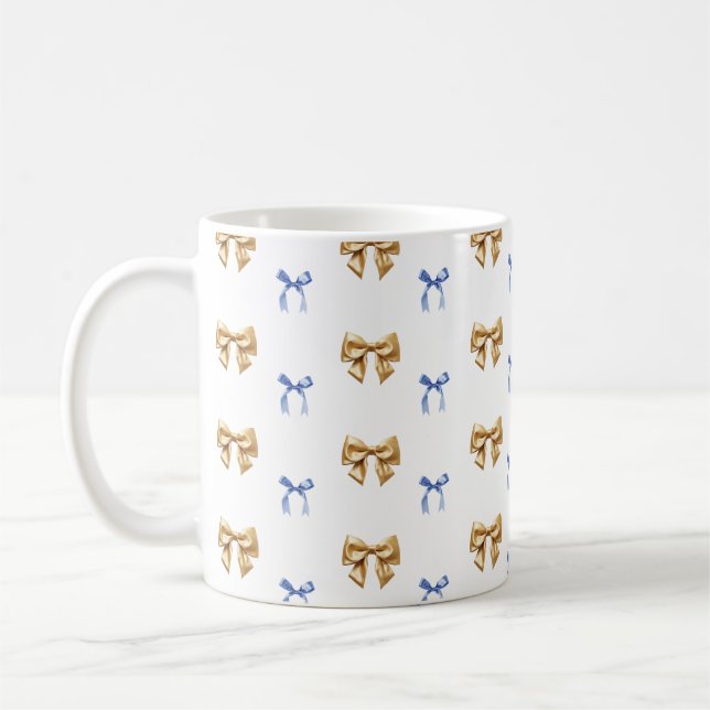 Caneca De Café Arco de coquete azul e Dourado (Esquerda)