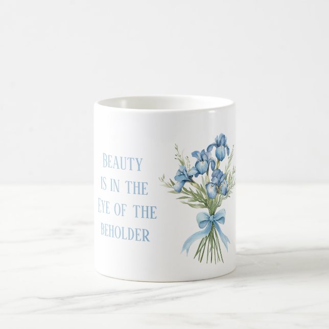 Caneca De Café Arco de Flores de Íris Roxo Bonito (Centro)