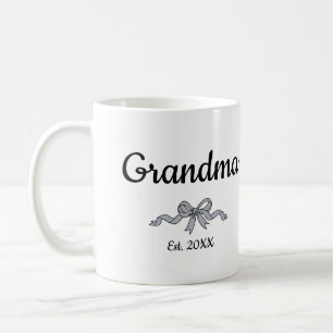 Caneca De Café Arco de Rótulo Simples Vovó Ano de Fundação