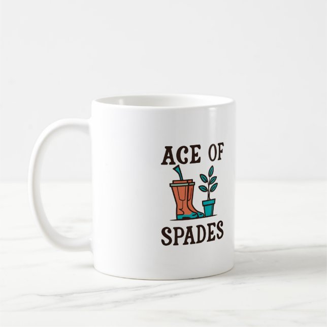 Caneca De Café Arco de Spades, plantas de jardinagem engraçadas (Esquerda)
