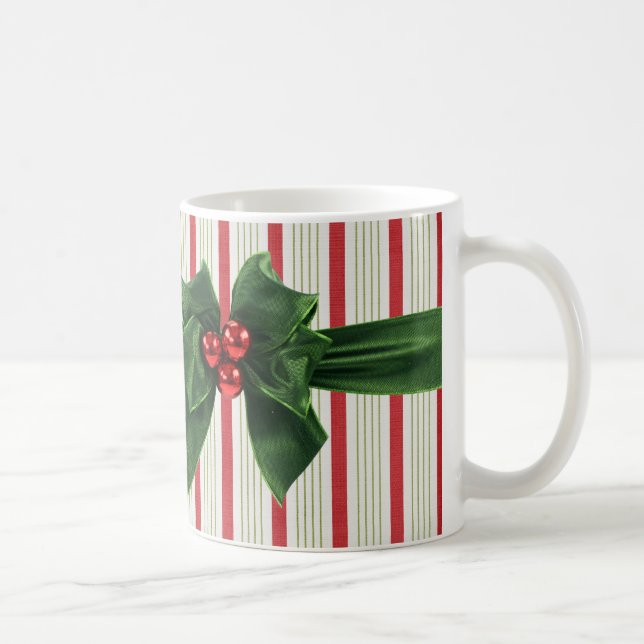 Caneca De Café Arco do Natal com fundo listrado (Direita)