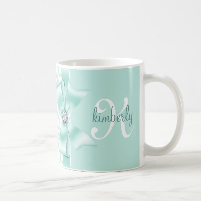 Caneca De Café Arco elegante do leopardo & feminino personalizado (Direita)