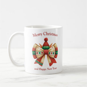 Caneca De Café Arco giro de Natal engraçado com chapéu de elfos