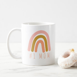 Caneca de Café ARCO-ÍRIS #1 MÃE com NOMES