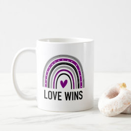 Caneca De Café Arco-íris Assexual Amor Vence