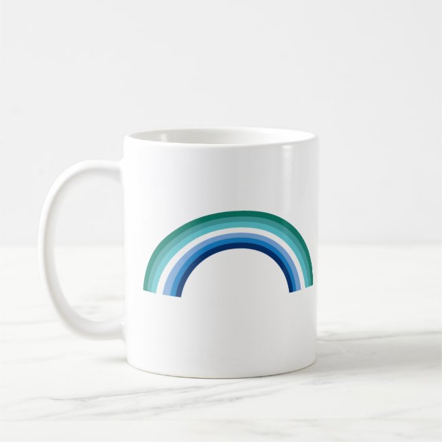 Caneca De Café Arco-íris Azul Gay Masculino (Esquerda)