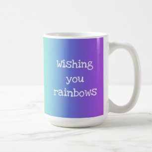 Caneca De Café Arco-Íris Brilhante "Desejando-Te O Arco-Íris" M