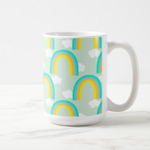 Caneca De Café Arco-íris com Nuvem Azul