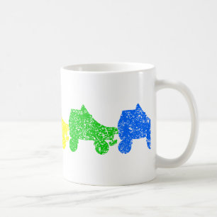 Caneca De Café arco-íris com skate rolo
