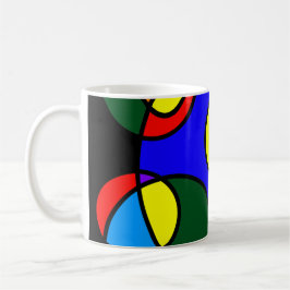 Caneca De Café Arco-íris cores círculos