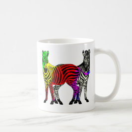 CANECA DE CAFÉ ARCO-ÍRIS DA ZEBRA & BLACK/WHITE