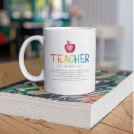 Caneca De Café Arco-íris de Aquarela Moderna Obrigada Professora 