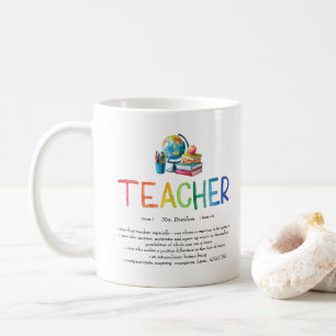 Caneca De Café Arco-íris de Aquarela Moderna Obrigada Professora