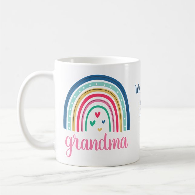 Caneca de Café Arco-Íris de Avó Personalizada (Esquerda)