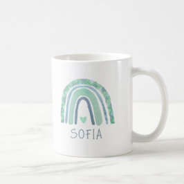Caneca De Café Arco-íris de bico verde-mint e azul