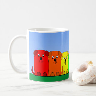 Caneca De Café Arco-íris de Cães Filhos Clássicos Mug, 325 ml