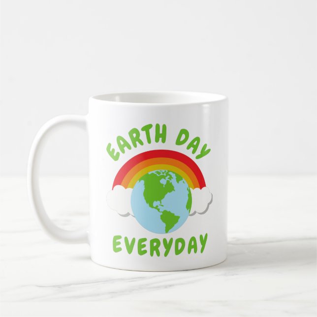 Caneca De Café Arco-Íris do Dia da Terra (Esquerda)