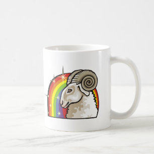 Caneca De Café Arco-íris dos anos 80 com Aries Ram