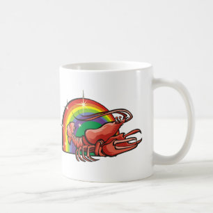 Caneca De Café Arco-íris dos anos 80 com caranguejo Cancer