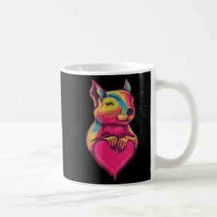 Caneca De Café Arco-íris Esquilo Fofo Abraçando Coração de Amor n