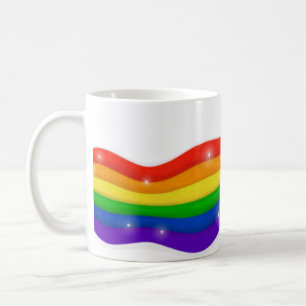 Caneca De Café Arco-íris & estrelas