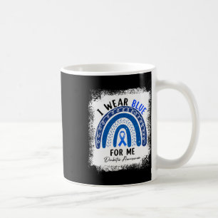 Caneca De Café Arco-Íris Eu Visto Fita Azul Para Mim T1d Diabetes