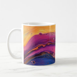 Caneca De Café Arco-Íris Fluido Pour Purple & Orange Colorir
