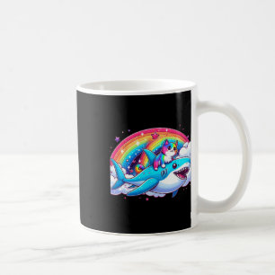 Caneca De Café Arco-Íris Galáxico, Tubarão-Vazio No Espaço Gato E
