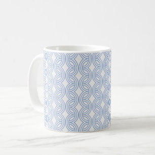 Caneca De Café Arco-íris Geométrico Azul Neutro - fundo branco