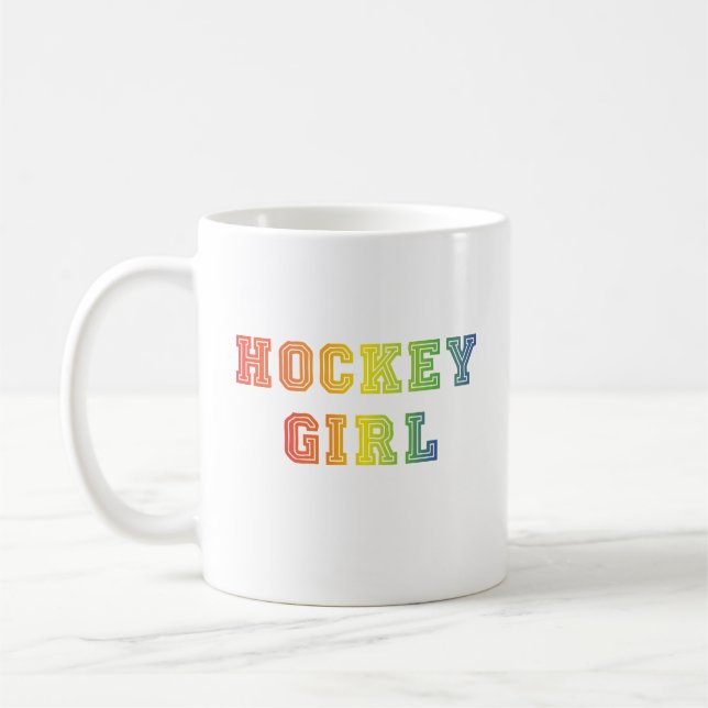 Caneca De Café Arco-Íris Hockey Girl (Esquerda)