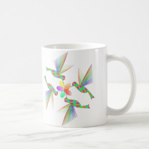 Caneca De Café Arco-Íris Hummingbird Beijando Flor