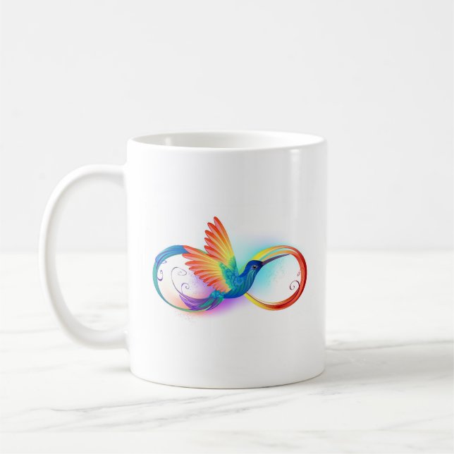 Caneca De Café Arco-íris Hummingbird com símbolo Infinito (Esquerda)