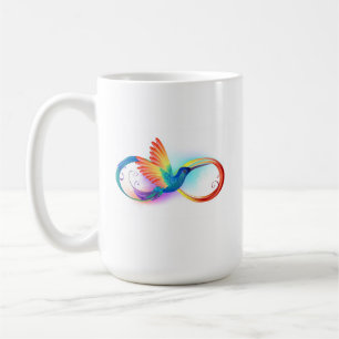 Caneca De Café Arco-íris Hummingbird com símbolo Infinito