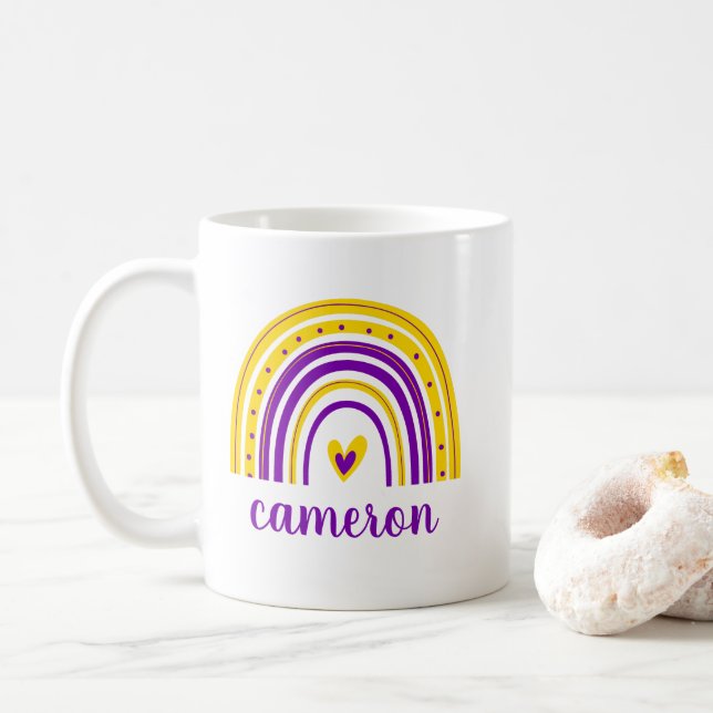 Caneca De Café Arco-Íris Intersexual Personalizado (Com Donut)