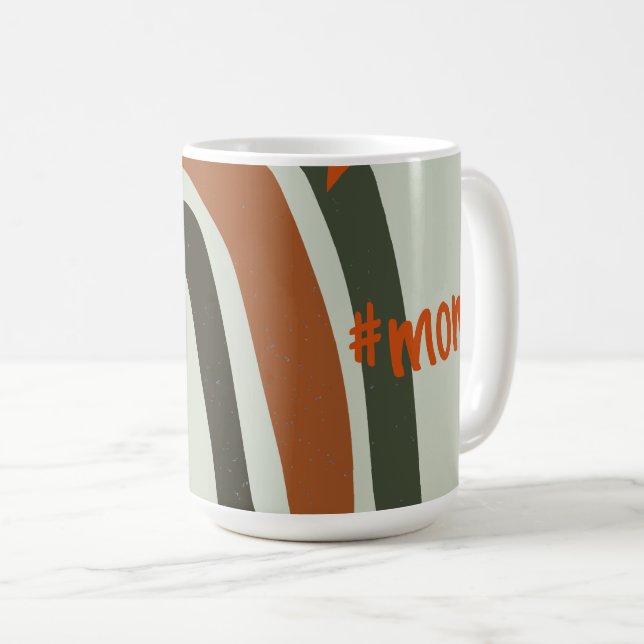 Caneca De Café Arco-Íris Laranja Verde-Boêmico Personalizado #mãe (Frente Esquerda)
