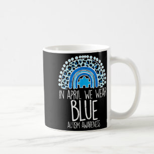 Caneca De Café Arco-íris Leopardo Abril Usamos Azul Conscientizaç