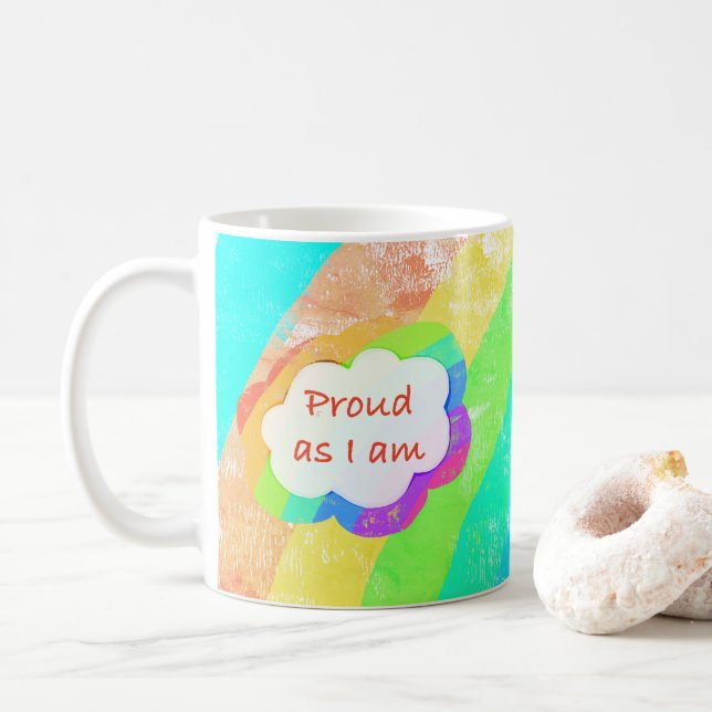 Caneca De Café Arco-íris Orgulhoso como eu sou Coffee Mug (Com Donut)